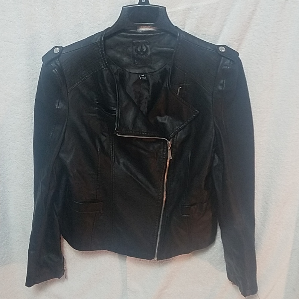 ODYN Black Faux Leather Jacket Coat  ODYNJack01 - Picture 2 of 8
